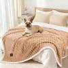 imageLuciphia Waterproof Dog Blanket for Small Puppy UltraSoft Calming Cut Pile Flannel Throw Durable ampamp Warm Furniture Protection for Couch Car Pet Cat Blanket Machine Washable Soft WhiteS40x28Warm Caramel