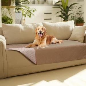 imageLuciphia 100 Waterproof Couch Cover Blanket for Dogs AntiSlip Pet Couch Protector Sofa Mat Puppy Cat with NonSlip Bottom Grey 30x70 InchLight Brownkhaki