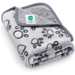 imageLuciphia Premium Soft Dog Blanket for Small Medium Large Dogs Washable 300GSM Fluffy Warm Fleece Puppy Cat Paw Print Pet Flannel Grey Paw M30quotx20quotGrey Paw