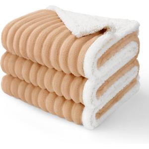 imageLuciphia Waterproof Dog Blanket for Small Puppy UltraSoft Calming Cut Pile Flannel Throw Durable ampamp Warm Furniture Protection for Couch Car Pet Cat Blanket Machine Washable Soft WhiteS40x28Warm Caramel