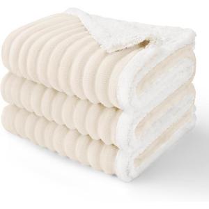 imageLuciphia Waterproof Dog Blanket for Small Puppy UltraSoft Calming Cut Pile Flannel Throw Durable ampamp Warm Furniture Protection for Couch Car Pet Cat Blanket Machine Washable Soft WhiteS40x28Soft White