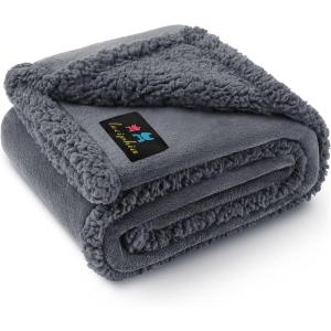 imageLuciphia Waterproof Pet Blanket Liquid Pee Proof Dog Blanket for Sofa Bed Couch Reversible Sherpa Fleece Furniture Protector Cover for Small Medium Large Dogs Cats KhakiBeige Small40quot x 28quotDark Graythicken