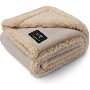 imageLuciphia Waterproof Pet Blanket Liquid Pee Proof Dog Blanket for Sofa Bed Couch Reversible Sherpa Fleece Furniture Protector Cover for Small Medium Large Dogs Cats KhakiBeige Small40quot x 28quotGrey Beigethicken