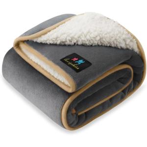 imageLuciphia Waterproof Pet Blanket Liquid Pee Proof Dog Blanket for Sofa Bed Couch Reversible Sherpa Fleece Furniture Protector Cover for Small Medium Large Dogs Cats KhakiBeige Small40quot x 28quotGreybeige