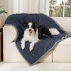 imageLuciphia Waterproof Pet Blanket Liquid Pee Proof Dog Blanket for Sofa Bed Couch Reversible Sherpa Fleece Furniture Protector Cover for Small Medium Large Dogs Cats Khaki King Size90quot x 82quotDark Grey