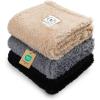 imageLuciphia 1 Pack 3 Calming Dog Blanket Fluffy Premium Fleece Pet Blankets Soft Sherpa Throw for Dogs Puppy Cat GreyBeigeHazeBlue Medium 30quot x20quotBeigeBlackGrey