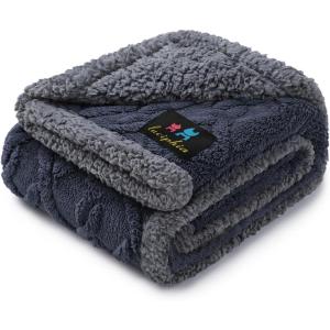 imageLuciphia Waterproof Pet Blanket Liquid Pee Proof Dog Blanket for Sofa Bed Couch Reversible Sherpa Fleece Furniture Protector Cover for Small Medium Large Dogs Cats Khaki King Size90quot x 82quotDark Grey