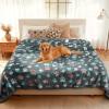 image:imageLuciphia Waterproof Pet Blankets for Couch Sofa Bed Cover Cat Liquid Pee Proof Washable Soft Fluffy Large Dog Blanket Reversible Furniture Protection Puppy Grey Paw Thicken King Size100 x 85Grey Paw