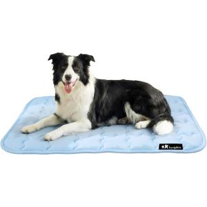 image:imageLuciphia Premium Dog Cooling Mat NonSlip QMAXgt05 SelfCooling Pad for Small Pet Cat Indoor Portable Kennel Puppy Bed for Summer Crate Pad for Dog Washable Light Grey 20x30 inchesLight Blue