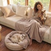 image:imageLuciphia Waterproof Blanket for Dog Washable Reversible Sherpa Fleece Throw Blanket for Bed Couch Soft Liquid Pee Proof Furniture Cover Protector for Small Medium Large Pet Cat Grey 35 x 25Khakiwhite