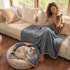 image:imageLuciphia Waterproof Blanket for Dog Washable Reversible Sherpa Fleece Throw Blanket for Bed Couch Soft Liquid Pee Proof Furniture Cover Protector for Small Medium Large Pet Cat Grey 35 x 25Greywhite
